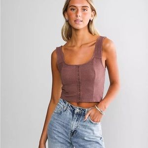 Hook and eye crop top